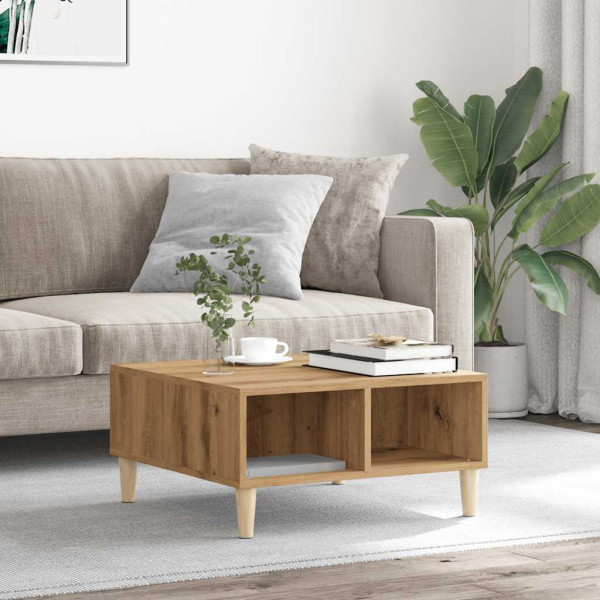 Mesa de centro madera de ingeniería roble artisan 60x60x30 cm M 3