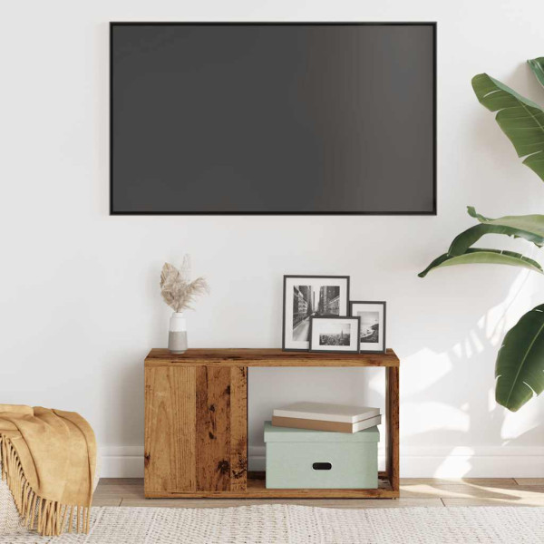 Mueble de TV madera de ingeniería envejecida 60x24x32 cm M 4