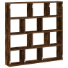 Estante cubo de pared 12 compartimentos madera roble ahumado 2