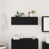 Mueble de pared de baño madera ingeniería negro 100x25x30 cm 3