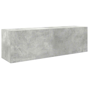 Mueble pared baño madera ingeniería gris hormigón 100x25x30cm H
