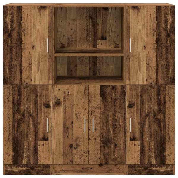 Mueble de cocina 3 piezas madera contrachapada madera vieja M 5