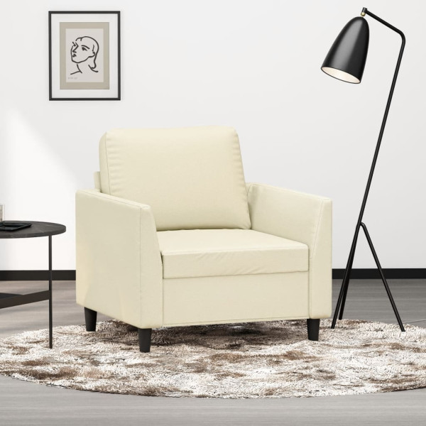 Sillón cuero sintético crema 60 cm D