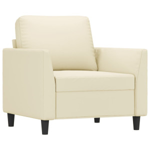 Sillón cuero sintético crema 60 cm H