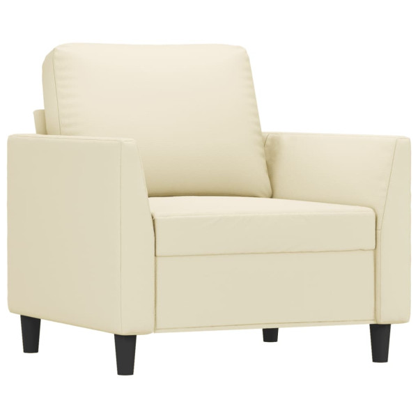Sillón cuero sintético crema 60 cm M 2