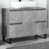 Mueble de lavabo madera de ingeniería gris hormigón 80x33x60 cm 1