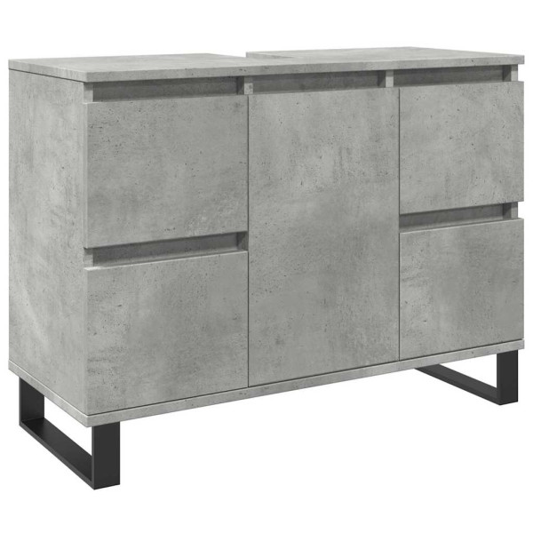 Mueble de lavabo madera de ingeniería gris hormigón 80x33x60 cm M 2