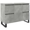 Mueble de lavabo madera de ingeniería gris hormigón 80x33x60 cm 2