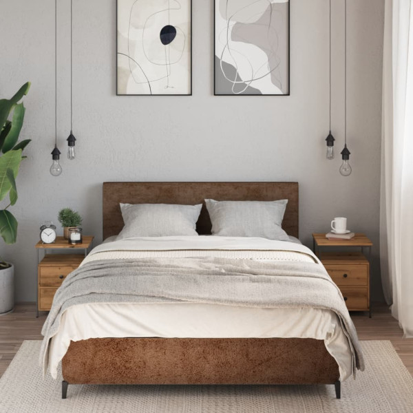 Mesitas de noche 2 uds madera roble artisan 34x35.5x50 cm M 3