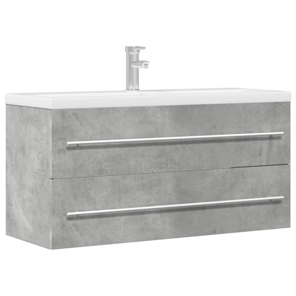Armario para lavabo contrachapada gris hormigón 100x38.5x48 cm D