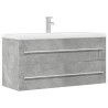 Armario para lavabo contrachapada gris hormigón 100x38.5x48 cm 1