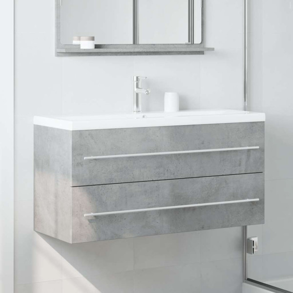 Armario para lavabo contrachapada gris hormigón 100x38.5x48 cm M 3