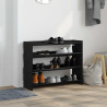 Mueble zapatero madera contrachapada negro 80x25x62 cm 3
