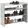 Mueble zapatero madera contrachapada gris hormigón 80x25x62 cm 1