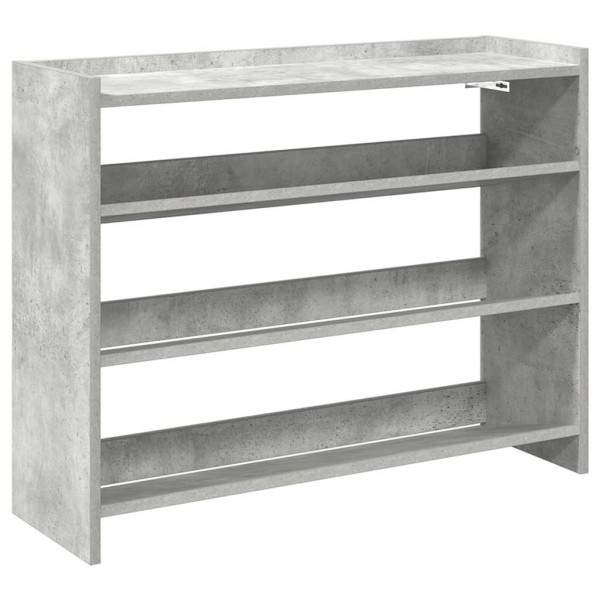 Mueble zapatero madera contrachapada gris hormigón 80x25x62 cm M 2
