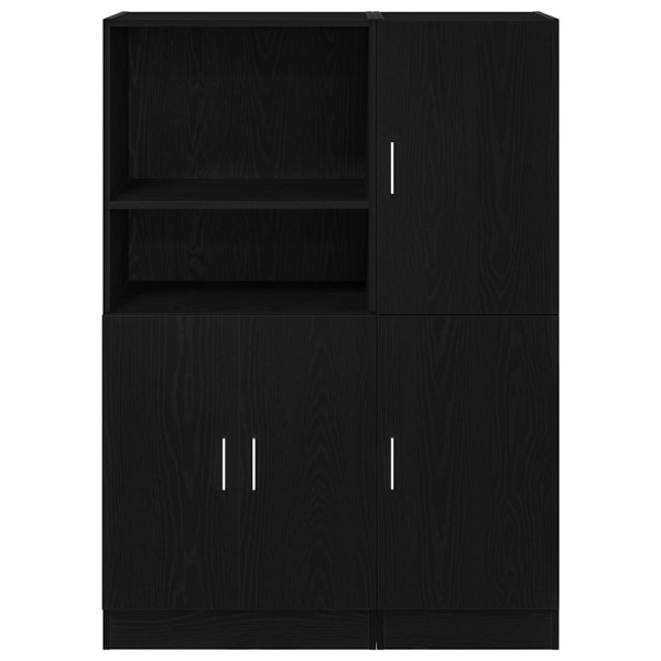 Mueble de cocina 2 piezas madera contrachapada negro M 4