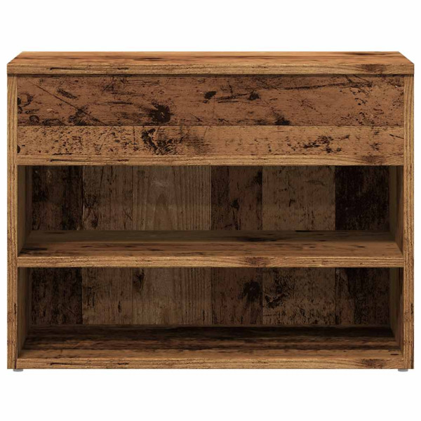 Banco zapatero madera ingeniería madera envejecida 60x30x45 cm M 4
