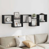 Estante cubo de pared 5 compartimentos madera ingeniería negro 3