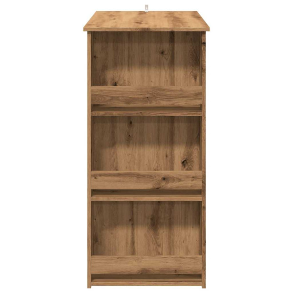 Mesa bar con estante almacenaje roble artisan 102x50x103.5 cm M 5