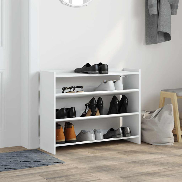 Mueble zapatero madera contrachapada blanco 80x25x62 cm M 3