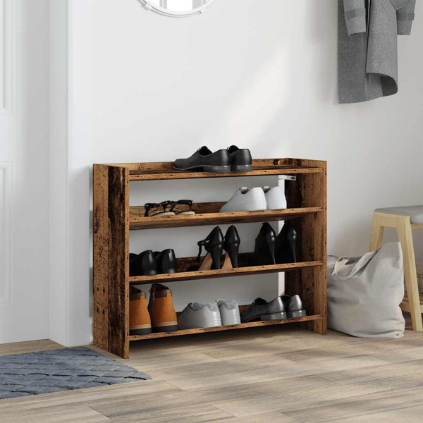 Mueble zapatero madera contrachapada madera vieja 80x25x62 cm M 3