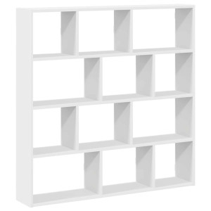 Estante cubo pared 12 compartimentos madera ingeniería blanco H