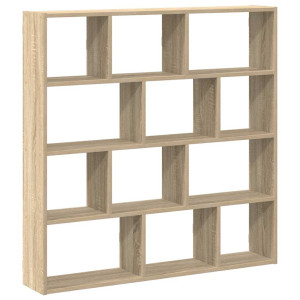 Estante cubo de pared 12 compartimentos madera roble sonoma H