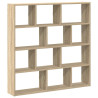Estante cubo de pared 12 compartimentos madera roble sonoma 2