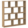 Estante cubo de pared 12 compartimentos madera roble artisan 2