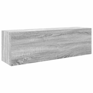 Armario de pared baño madera ingeniería gris sonoma 100x25x30cm H