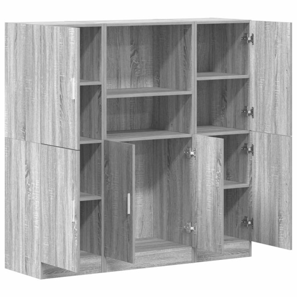 Set de muebles de cocina 3 pzas madera ingeniería gris sonoma M 4
