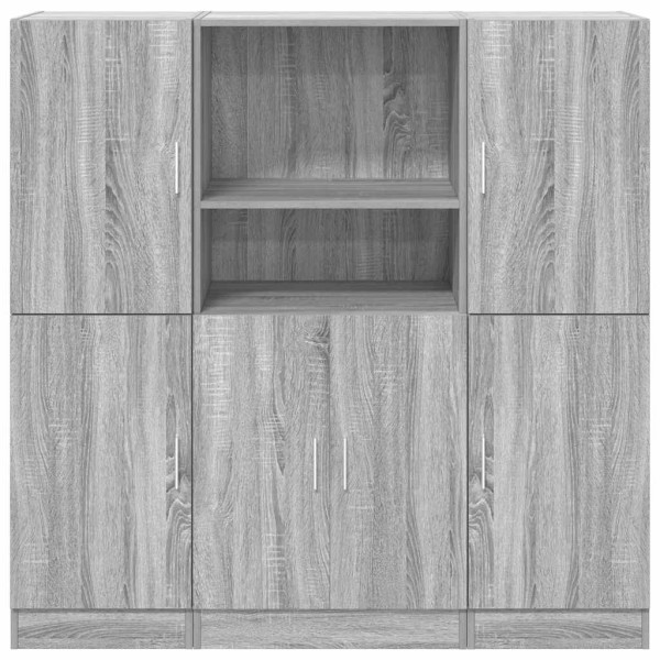 Set de muebles de cocina 3 pzas madera ingeniería gris sonoma M 5