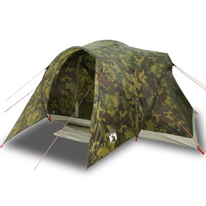 Tenda familiar cúpula para 6 pessoas impermeável camuflagem H