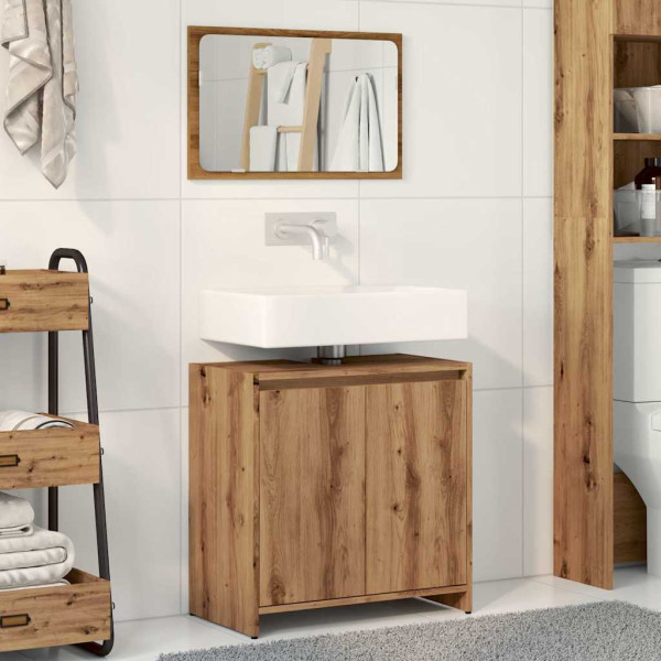 Juego de muebles baño 2 piezas madera ingeniería roble artisan M 3