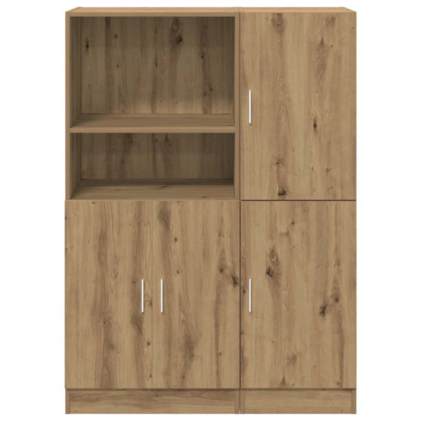Set de muebles cocina 2 pzas madera ingeniería roble artesanal M 5
