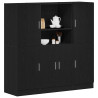 Mueble de cocina 3 piezas madera contrachapada negro 1
