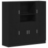Mueble de cocina 3 piezas madera contrachapada negro 2