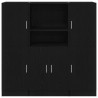 3 pcs armário de cozinha conjunto derivados de madeira preto 5