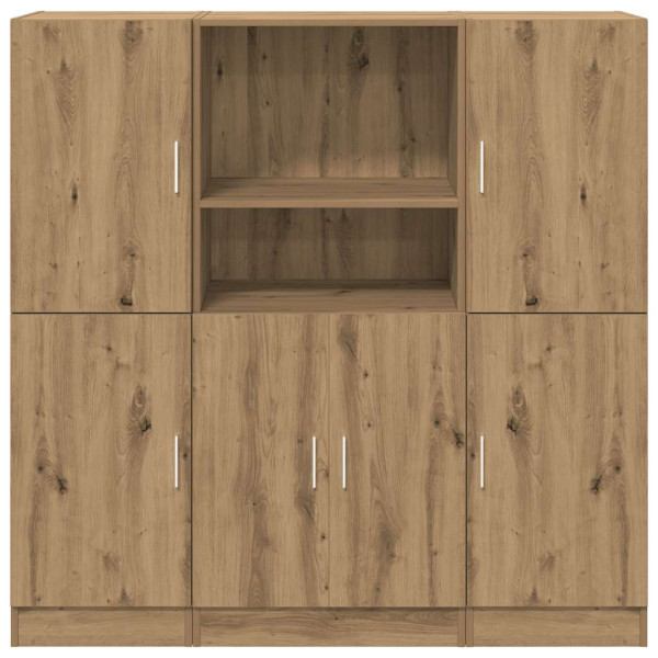 Set de muebles cocina 3 pzas madera ingeniería roble artesanal M 5