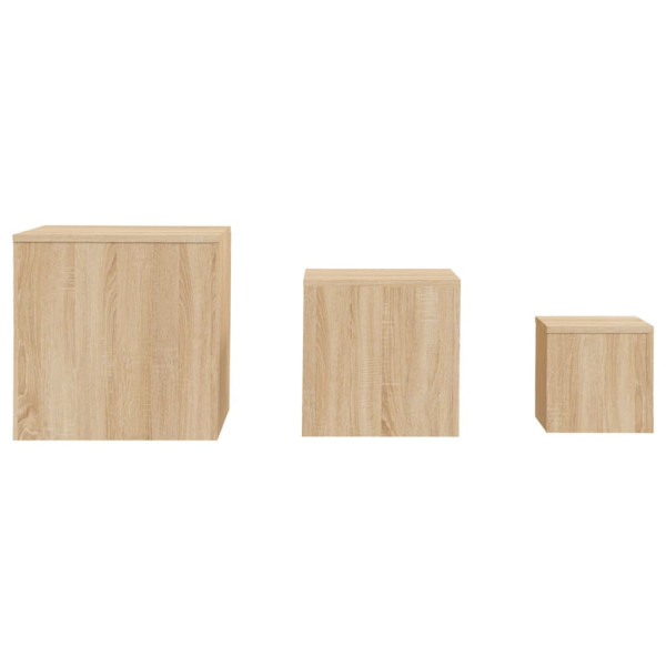 Mesas de apoio 3 pcs contraplacado carvalho sonoma M 4