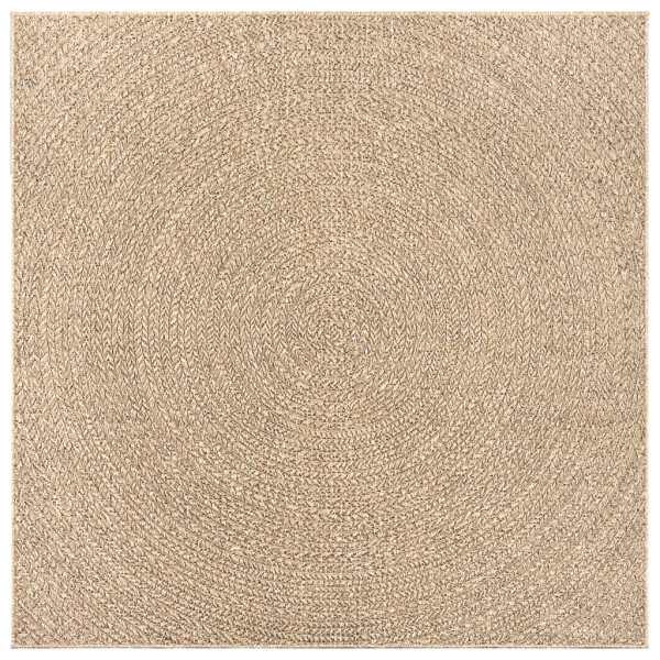 Tapete ZIZUR 200x200 cm aspeto de juta interior e exterior M 4