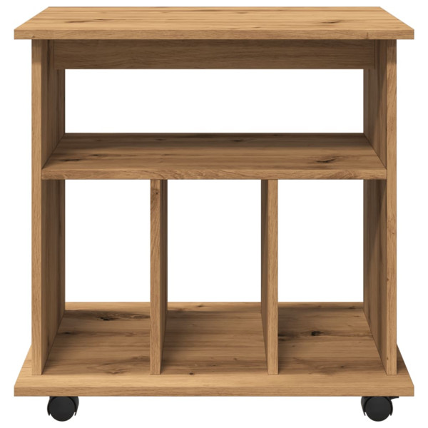 Armario con ruedas madera ingeniería roble artisan 60x45x60 cm M 5