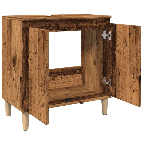Mueble de lavabo madera de ingeniería envejecida 58x33x60 cm M 5