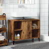 Mueble de lavabo madera ingeniería envejecida 80x33x60 cm 3