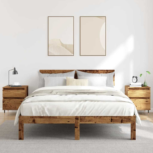 Mesitas de noche 2 uds madera ingeniería envejecida 40x35x50 cm M 3