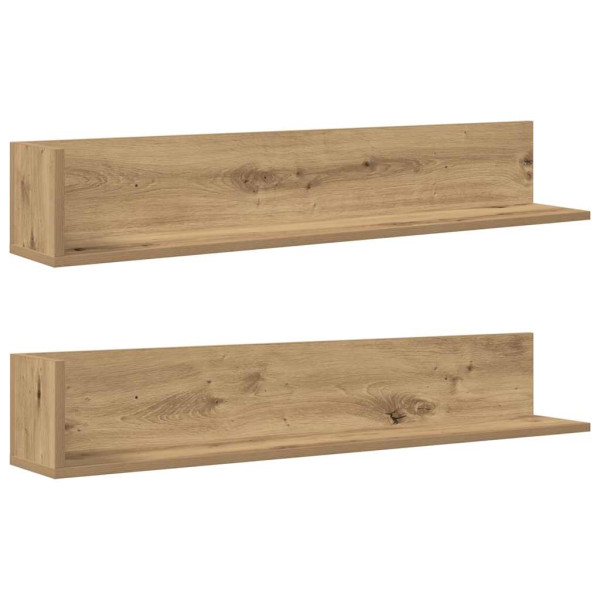 Estantes de pared 2 uds madera roble artisan 100x16.5x16.5 cm M 2
