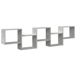 Rack de cubo de parede 5 compartimentos madeira de concreto cinza H