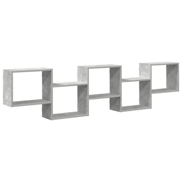 Rack de cubo de parede 5 compartimentos madeira de concreto cinza M 2