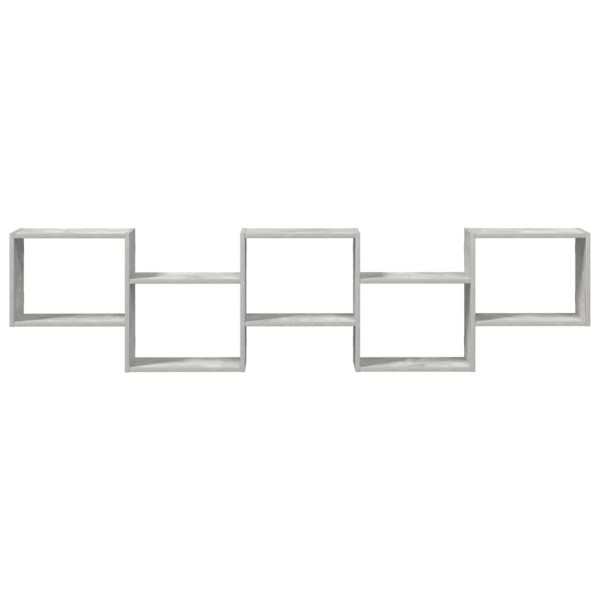 Rack de cubo de parede 5 compartimentos madeira de concreto cinza M 4