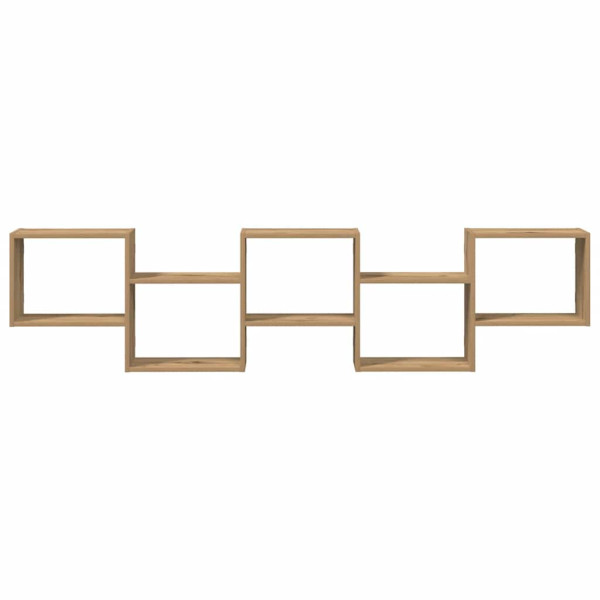 Estante cubo de pared 5 compartimentos madera roble artisan M 4